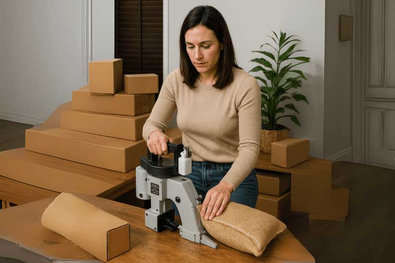 تجهیزات بسته بندی با چرخ سرکیسه دوزی